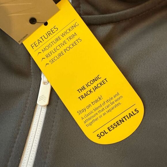 Solaris Mens Reflective Trim Moisture Wicking Iconic Track Jacket‎ Black 2XT NWT - Picture 5 of 10